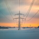 sunset, energy supply, power pole