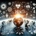 DALL·E 2024-05-28 15.32.36 – An image representing the modern work environment in 2024, focusing on trends, skills, and employee well-being. The image should include elements such