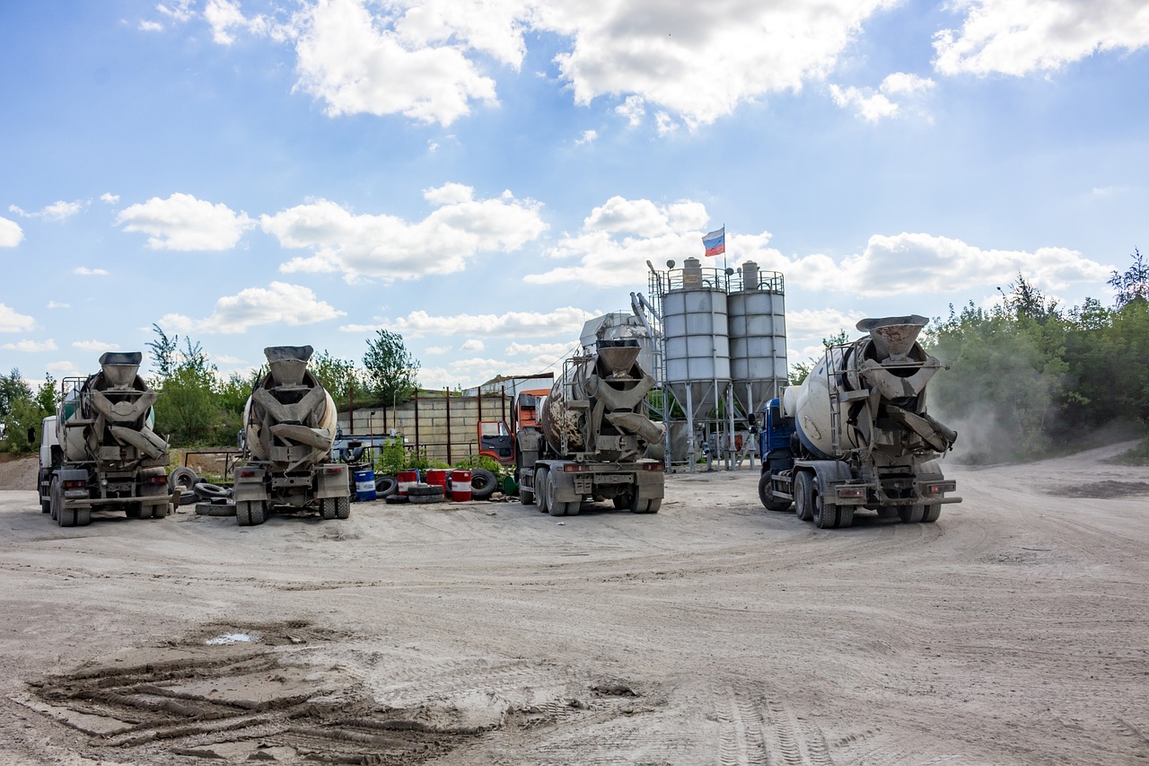 cement, concrete, factory