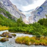 glacier, flow, natural landscape