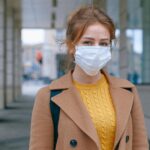 Woman wearing face mask