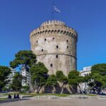 greece, thessaloniki, white tower, tower, fortification, architecture, landmark, symbol, monument, exterior, history, 12th century, archaeology, ottoman, tourism, blue history, thessaloniki, thessaloniki, thessaloniki, thessaloniki, thessaloniki