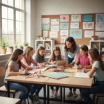 Weltmädchentag 2025: Bedeutung, Mädchenrechte stärken und 11 Fakten zum 11. Oktober Ein helles Klassenzimmer mit grossen Fenstern, durch die weiches Tageslicht