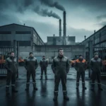 ThyssenKrupp Bilstein in der Krise Ein Industrieareal mit grossen Hallen und hohen Schornsteinen, aufgenommen an