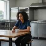 Minijobs vor dem Aus? Union fordert Teil-Abschaffung wegen der "Minijob-Falle" Eine junge, diverse Frau sitzt allein an einem einfachen Holztisch