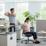 Helles, gut belueftetes Buero mit viel Tageslicht, in dem mehrere