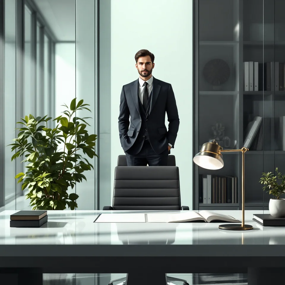 Ein professioneller Rechtsanwalt im modernen Büro